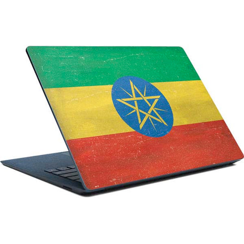 Ethiopia Flag Distressed Surface Laptop Skin